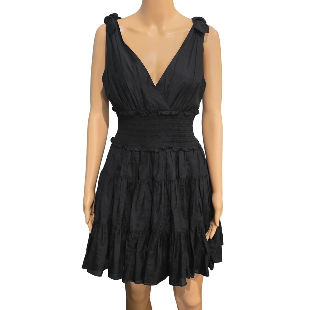 Cinq à Sept Tamar Black poplin mini dress 4 NWOT
